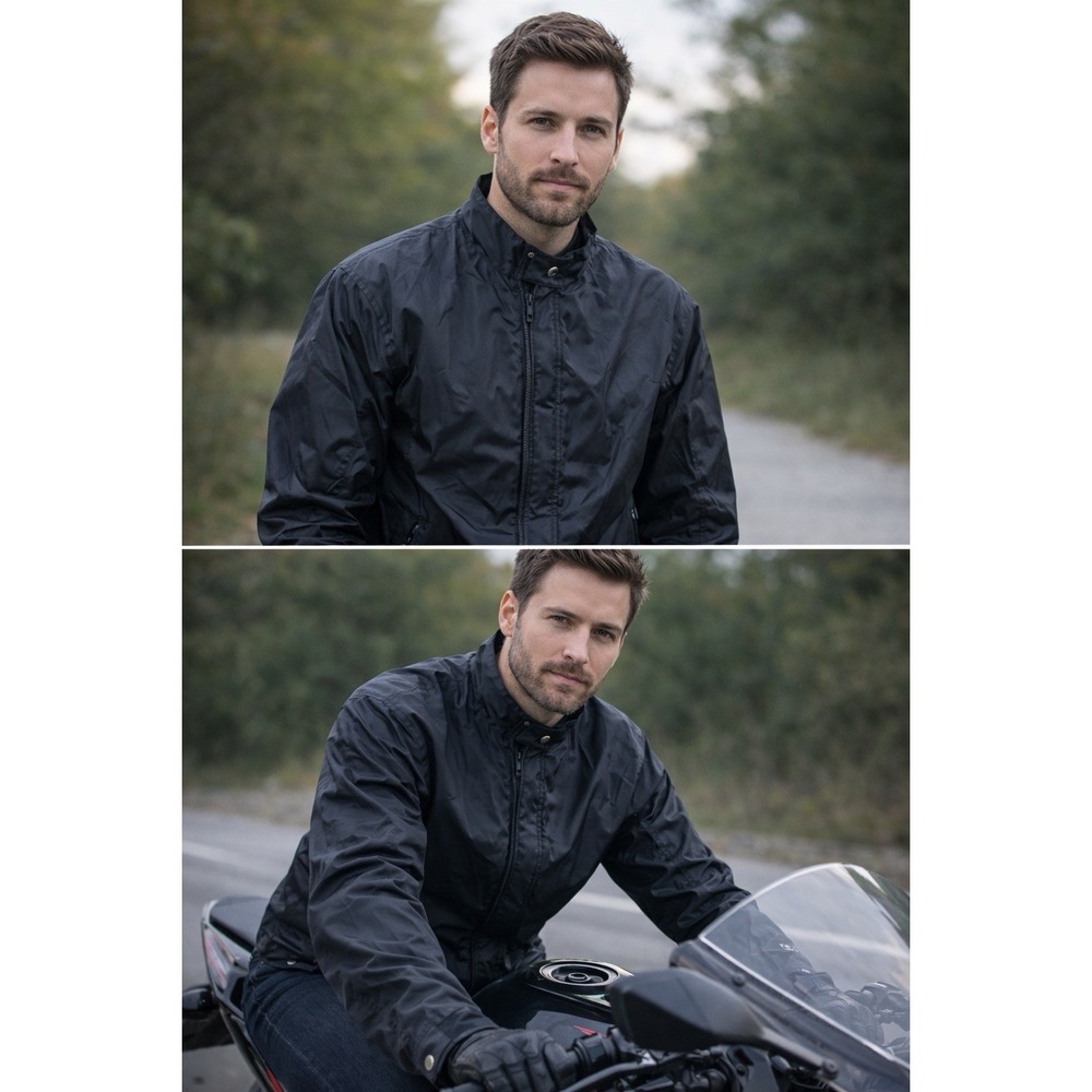 Joe Rocket Nylon Black Zip In Liner Black Motorcycle Jacket Men's Size Large